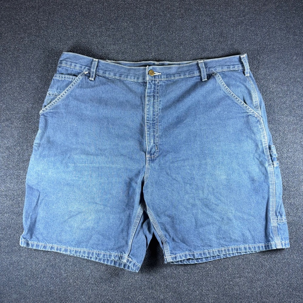 Carhartt B28 DST Loose Fit Carpenter Denim Shorts Blue Mens 42 Workwear Utility